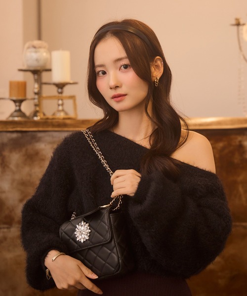 Seemi. byNICECLAUP( シーミーバイナイスクラップ)の「【Seemi.】キルティングミニバッグ(ショルダーバッグ・レディース・アイボリー/ブラック・FREE)」の16枚目の写真