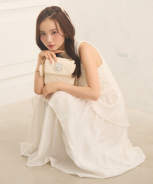 Seemi. byNICECLAUP( シーミーバイナイスクラップ)の「【Seemi.】キルティングミニバッグ(ショルダーバッグ・レディース・アイボリー/ブラック・FREE)」の20枚目の写真