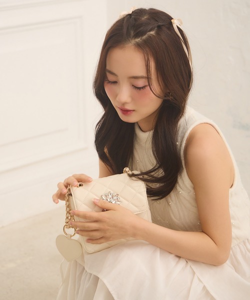 Seemi. byNICECLAUP( シーミーバイナイスクラップ)の「【Seemi.】キルティングミニバッグ(ショルダーバッグ・レディース・アイボリー/ブラック・FREE)」の21枚目の写真