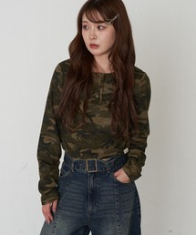 RAY CASSIN | 迷彩ワッフルヘンリーTシャツ(Tシャツ/カットソー)