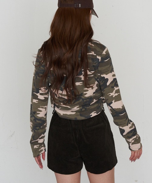 RAY CASSIN（レイカズン）の「迷彩ワッフルヘンリーTシャツ（Tシャツ/カットソー・レディース・ベージュ/ブラウン/カーキ・FREE）」の12枚目の写真