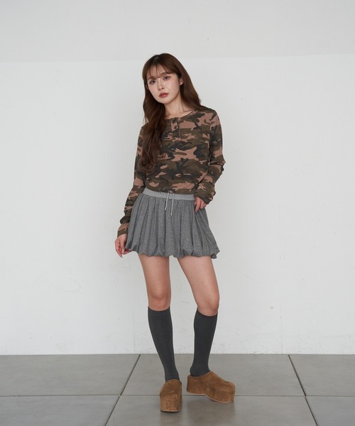 RAY CASSIN（レイカズン）の「迷彩ワッフルヘンリーTシャツ（Tシャツ/カットソー・レディース・ベージュ/ブラウン/カーキ・FREE）」の20枚目の写真