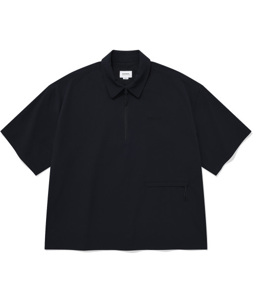 COVERNAT(カバーナット)の「シアサッカー ジップアップカラーTシャツ ネイビー(その他トップス・レディース・その他・MEDIUM/SMALL)」の1枚目の写真