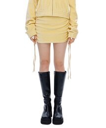 [ISK004-13] ベロアシャーリングスカート-イエロー