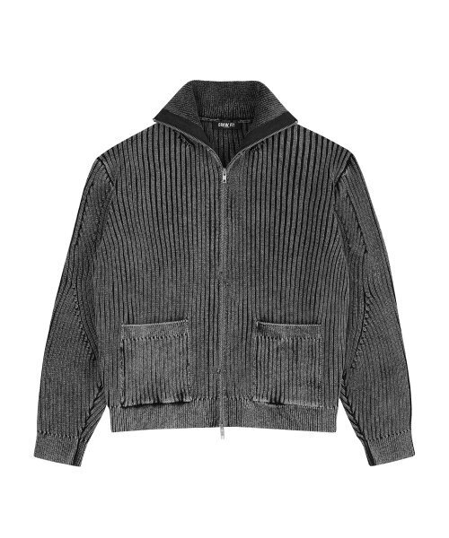 DRAW FIT（ドローフィット）の「オブリークハイネックニットジップアップトラッカー[D.GREY]（カーディガン/ボレロ・メンズ・その他・MEDIUM/LARGE/X-LARGE）」の3枚目の写真