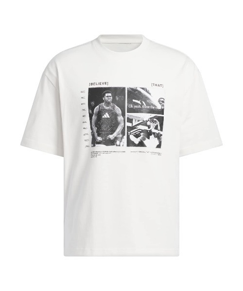 adidas(アディダス)の「adidas ANTHONY EDWARDS DFTW TEE 2(アディダス アンソニー・エドワーズ 半袖Tシャツ)(Tシャツ/カットソー・メンズ・ホワイト系/ブラック系・MEDIUM/LARGE/X-LARGE)」の2枚目の写真