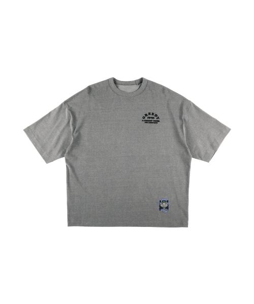OURPOCKETS(アワーポケッツ)の「グリッドピグメントタイガー 6部オーバーサイズTシャツ(スティールグレー)(Tシャツ/カットソー・レディース・グレー・MEDIUM/X-LARGE)」の4枚目の写真