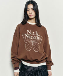 VOLUME BUTTERFLY SIGNATURE SWEATSHIRT_BROWN CREAM