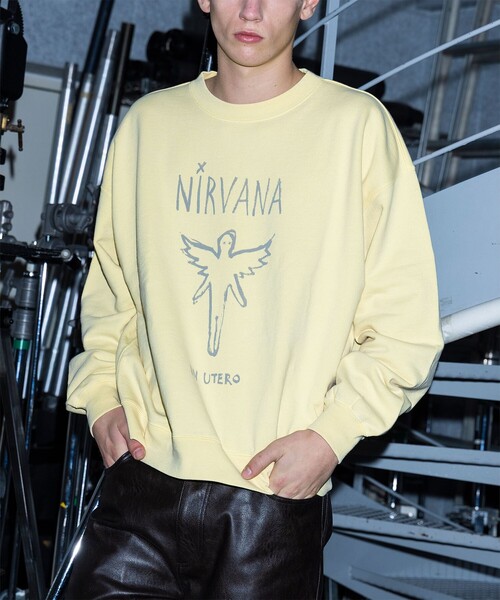 NIRVANA × monkey time＞プリント クルーネック スウェット