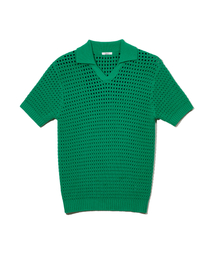 ZNO（ジーアンドオー）の「Cloche Open Collar Knit (Green)（ポロシャツ）」