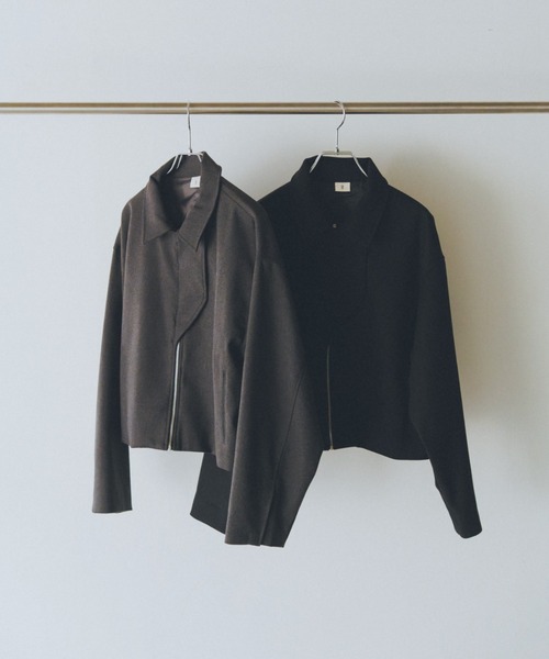 lit(リット)の「Wool Like Short Zip Blouson(ブルゾン・レディース・チャコールグレー/ブラック・FREE)」の2枚目の写真