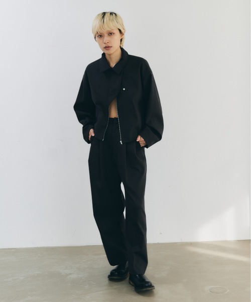 lit(リット)の「Wool Like Short Zip Blouson(ブルゾン・レディース・チャコールグレー/ブラック・FREE)」の21枚目の写真