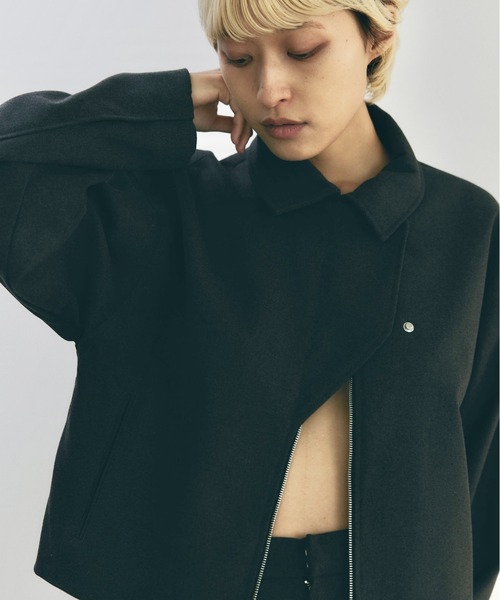 lit(リット)の「Wool Like Short Zip Blouson(ブルゾン・レディース・チャコールグレー/ブラック・FREE)」の15枚目の写真