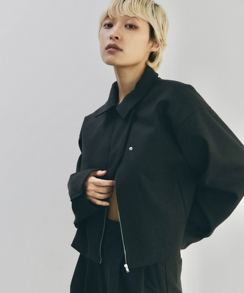 lit(リット)の「Wool Like Short Zip Blouson(ブルゾン・レディース・チャコールグレー/ブラック・FREE)」の16枚目の写真
