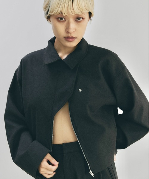 lit(リット)の「Wool Like Short Zip Blouson(ブルゾン・レディース・チャコールグレー/ブラック・FREE)」の14枚目の写真