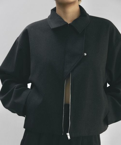 lit(リット)の「Wool Like Short Zip Blouson(ブルゾン・レディース・チャコールグレー/ブラック・FREE)」の18枚目の写真