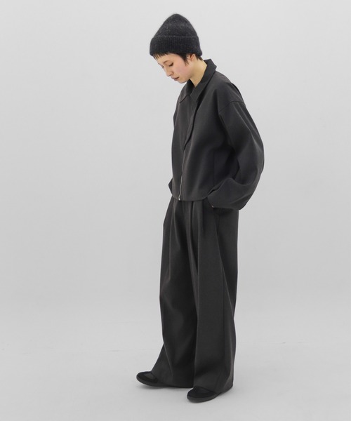 lit(リット)の「Wool Like Short Zip Blouson(ブルゾン・レディース・チャコールグレー/ブラック・FREE)」の11枚目の写真