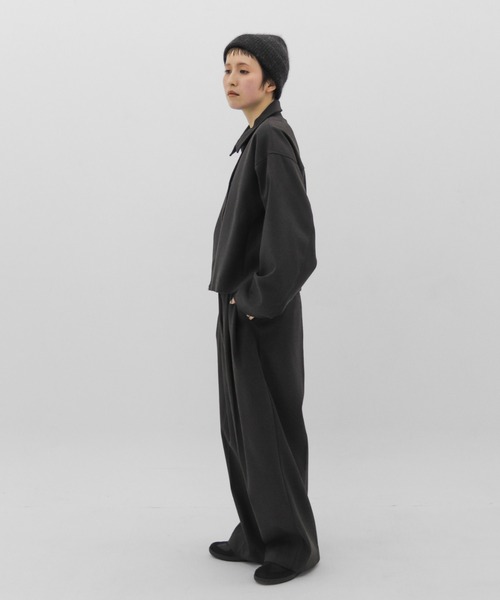 lit(リット)の「Wool Like Short Zip Blouson(ブルゾン・レディース・チャコールグレー/ブラック・FREE)」の9枚目の写真