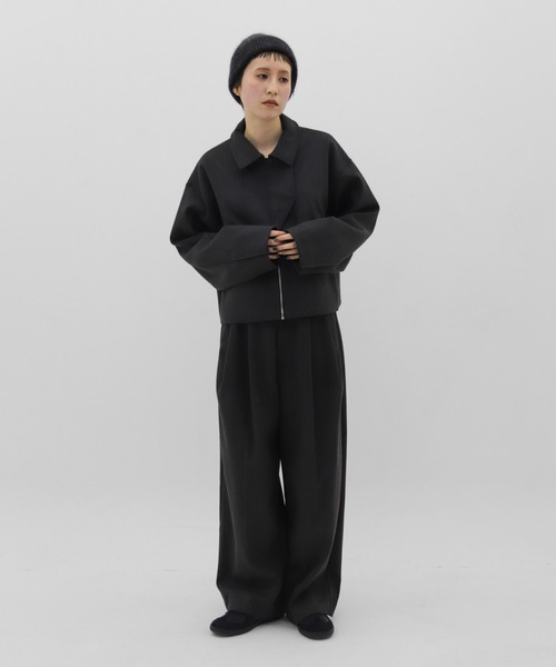 lit(リット)の「Wool Like Short Zip Blouson(ブルゾン・レディース・チャコールグレー/ブラック・FREE)」の8枚目の写真