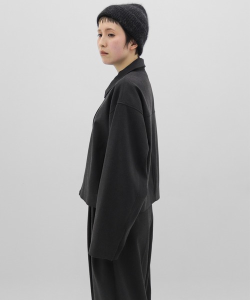 lit(リット)の「Wool Like Short Zip Blouson(ブルゾン・レディース・チャコールグレー/ブラック・FREE)」の6枚目の写真