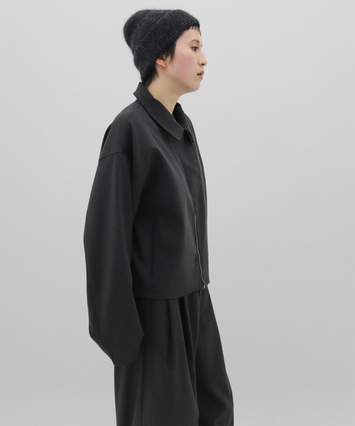 lit(リット)の「Wool Like Short Zip Blouson(ブルゾン・レディース・チャコールグレー/ブラック・FREE)」の5枚目の写真