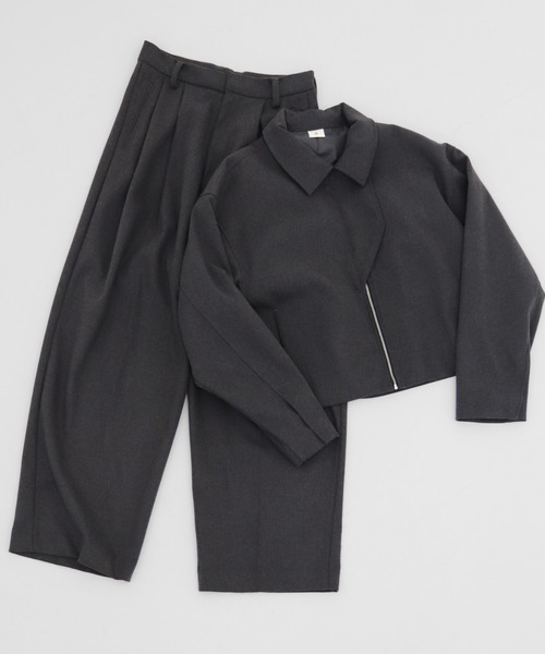 lit(リット)の「Wool Like Short Zip Blouson(ブルゾン・レディース・チャコールグレー/ブラック・FREE)」の13枚目の写真