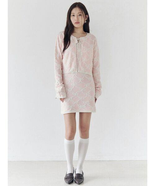 CALNAMUR（カルナムール）の「リボンジャガードキャミワンピース（ワンピース・レディース・ライトブルー/ピンク/アイボリー・FREE）」の15枚目の写真