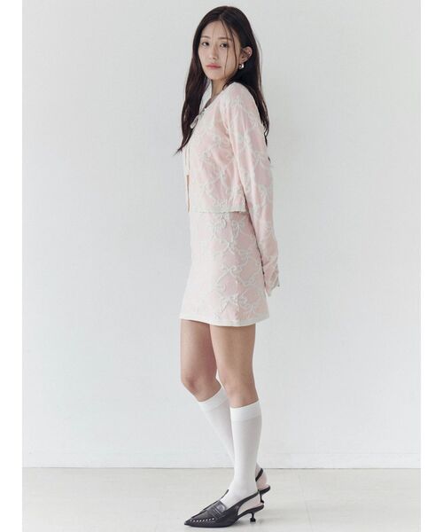 CALNAMUR（カルナムール）の「リボンジャガードキャミワンピース（ワンピース・レディース・ライトブルー/ピンク/アイボリー・FREE）」の16枚目の写真