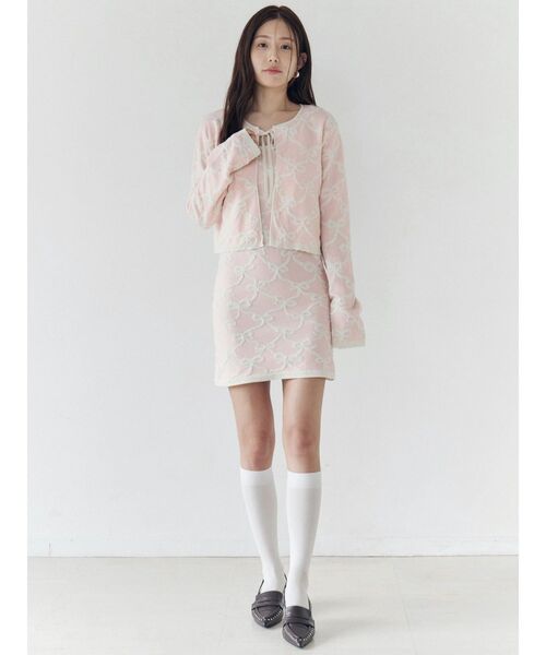 CALNAMUR（カルナムール）の「リボンジャガードキャミワンピース（ワンピース・レディース・ライトブルー/ピンク/アイボリー・FREE）」の18枚目の写真