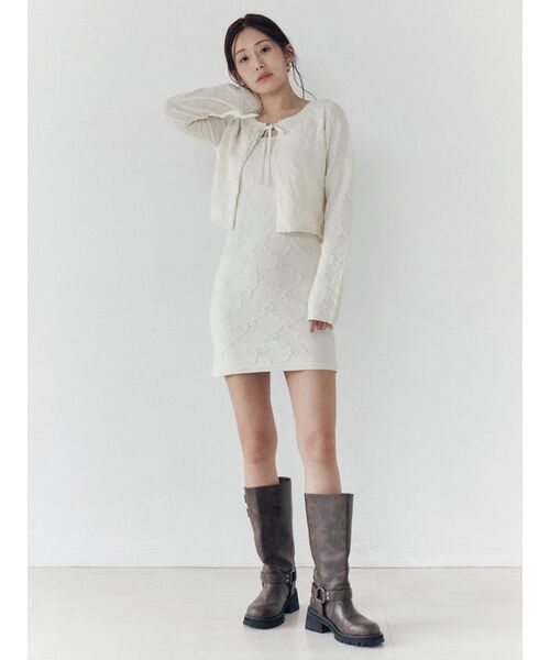 CALNAMUR（カルナムール）の「リボンジャガードキャミワンピース（ワンピース・レディース・ライトブルー/ピンク/アイボリー・FREE）」の22枚目の写真