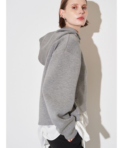 ELENDEEK（エレンディーク）の「ドロストブラウスセットフーディ（パーカー・レディース・ブラック/グレー/ブラウン・FREE）」の5枚目の写真
