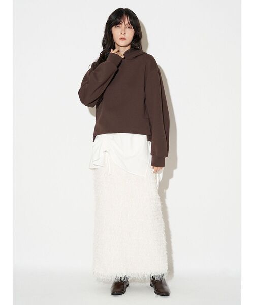 ELENDEEK（エレンディーク）の「ドロストブラウスセットフーディ（パーカー・レディース・ブラック/グレー/ブラウン・FREE）」の16枚目の写真