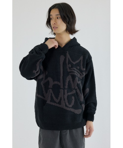RODEO CROWNS WIDE BOWL(ロデオクラウンズワイドボウル)の「サインロゴモールニットパーカー(パーカー・メンズ・アイボリー/ブラック/カーキ・MEDIUM/LARGE)」の4枚目の写真
