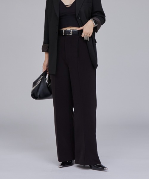 Lui's（ルイス）の「【Miu企画】セミフレアスラックス（スラックス・レディース・ブラウン/ブラック・36/38）」の4枚目の写真