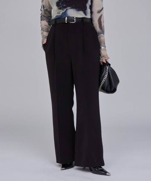 Lui's（ルイス）の「【Miu企画】セミフレアスラックス（スラックス・レディース・ブラウン/ブラック・36/38）」の8枚目の写真