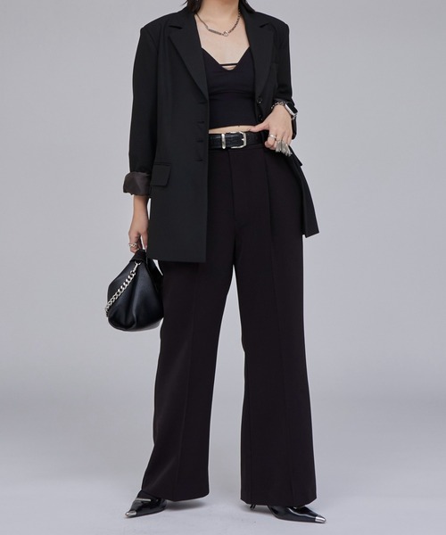 Lui's（ルイス）の「【Miu企画】セミフレアスラックス（スラックス・レディース・ブラウン/ブラック・36/38）」の5枚目の写真