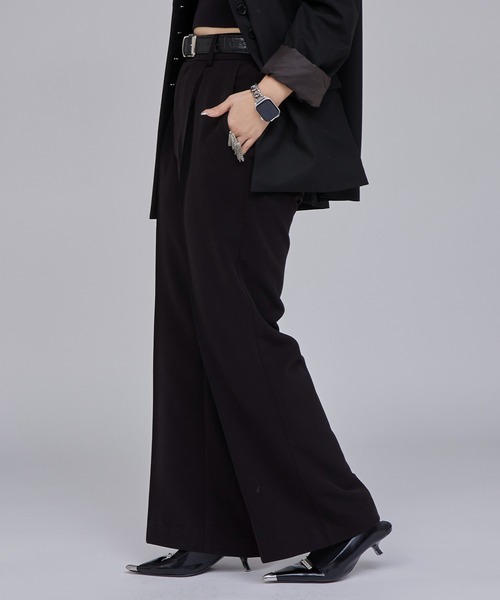 Lui's（ルイス）の「【Miu企画】セミフレアスラックス（スラックス・レディース・ブラウン/ブラック・36/38）」の3枚目の写真