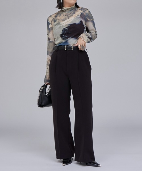 Lui's（ルイス）の「【Miu企画】セミフレアスラックス（スラックス・レディース・ブラウン/ブラック・36/38）」の10枚目の写真