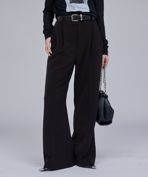 Lui's（ルイス）の「【Miu企画】セミフレアスラックス（スラックス・レディース・ブラウン/ブラック・36/38）」の12枚目の写真