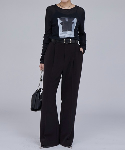 Lui's（ルイス）の「【Miu企画】セミフレアスラックス（スラックス・レディース・ブラウン/ブラック・36/38）」の15枚目の写真