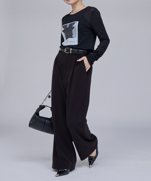 Lui's（ルイス）の「【Miu企画】セミフレアスラックス（スラックス・レディース・ブラウン/ブラック・36/38）」の16枚目の写真