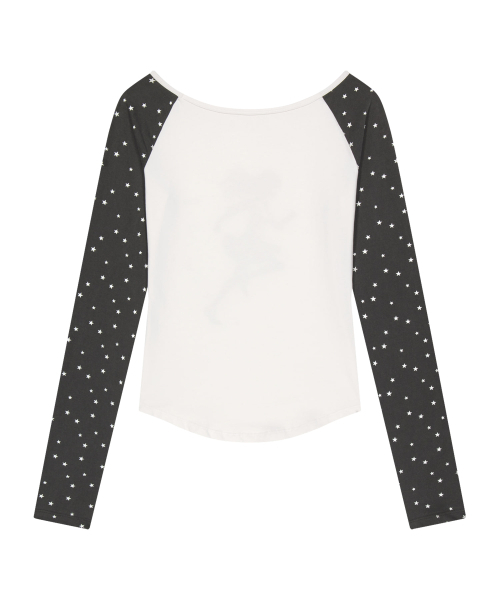 OJOS（オホス）の「Star Reglan Long Sleeve / Charcoal（Tシャツ/カットソー・レディース・その他・2/3/1）」の3枚目の写真