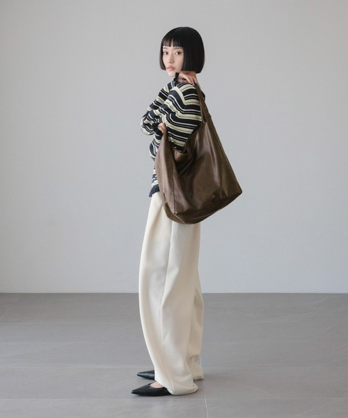 LOWRYS FARM（ローリーズファーム）の「マルチボーダーフリルタイトＬＳ　642942（ニット/セーター・レディース・アイボリー/ブラウン/ネイビー/ホワイト/グレー・FREE）」の21枚目の写真