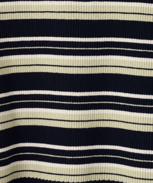 LOWRYS FARM（ローリーズファーム）の「マルチボーダーフリルタイトＬＳ　642942（ニット/セーター・レディース・アイボリー/ブラウン/ネイビー/ホワイト/グレー・FREE）」の8枚目の写真