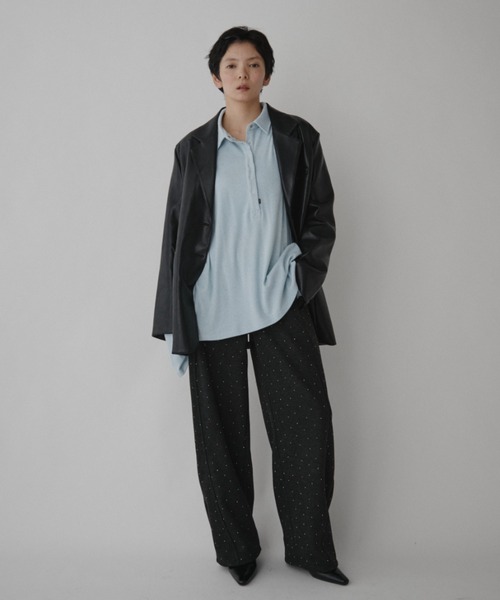 VION（ヴィオン）の「グリマーリラクストワイドパンツ / Glimmer Relaxed Wide Pants（スウェットパンツ・レディース・ブラック/グレー・FREE）」の16枚目の写真