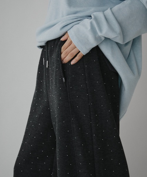 VION（ヴィオン）の「グリマーリラクストワイドパンツ / Glimmer Relaxed Wide Pants（スウェットパンツ・レディース・ブラック/グレー・FREE）」の15枚目の写真