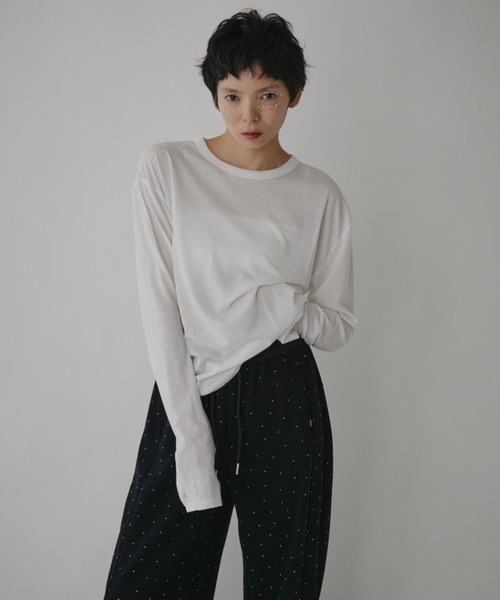 VION（ヴィオン）の「グリマーリラクストワイドパンツ / Glimmer Relaxed Wide Pants（スウェットパンツ・レディース・ブラック/グレー・FREE）」の9枚目の写真