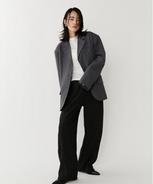 VION（ヴィオン）の「グリマーリラクストワイドパンツ / Glimmer Relaxed Wide Pants（スウェットパンツ・レディース・ブラック/グレー・FREE）」の20枚目の写真
