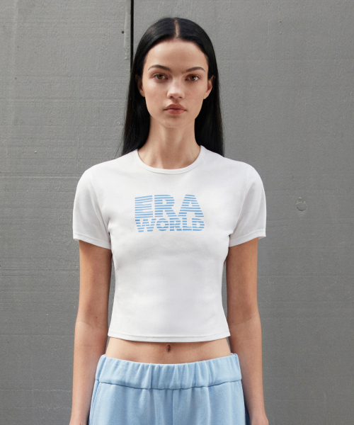 ERA(エラ)の「WOMEN ERA WORLD SLIM CROPPED T - WHITE(Tシャツ/カットソー・レディース・その他・MEDIUM/SMALL)」の2枚目の写真