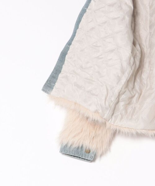 STYLEBLOCK（スタイルブロック）の「デニム切り替えフェイクファージャケット（デニムジャケット・レディース・グレー/ベージュ・FREE）」の7枚目の写真